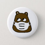Groundhog in Face Mask Button