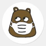 Groundhog in Face Mask Classic Round Sticker
