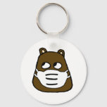 Groundhog in Face Mask Keychain