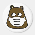Groundhog in Face Mask Magnet