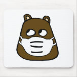 Groundhog in Face Mask Mouse Pad