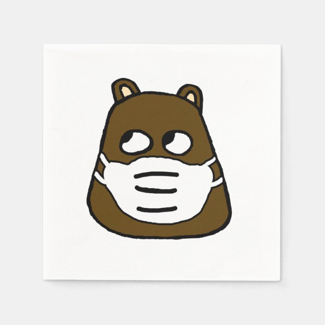 Groundhog in Face Mask Napkins (Front)