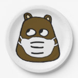 Groundhog in Face Mask Paper Plates
