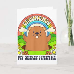 Groundhog Is My Spirit Animal Funny Retro Vintage Card