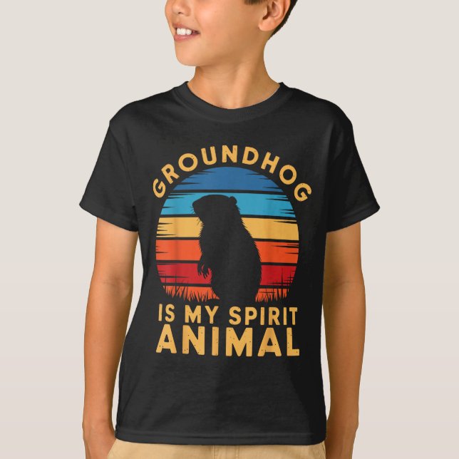 Groundhog Is My Spirit Animal Woodchuck Groundhog  T-Shirt (Front)