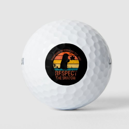 Groundhog Meteorology Est 1887 Golf Balls