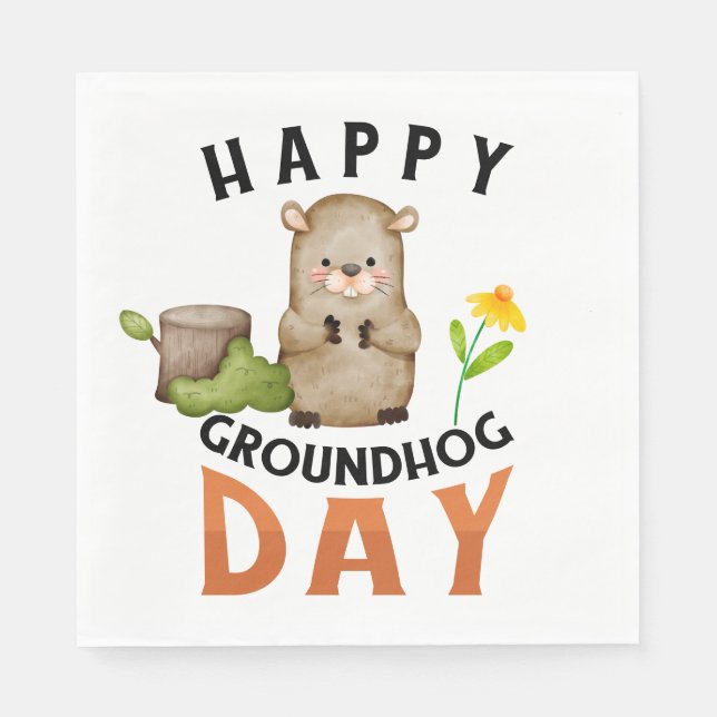 Groundhog  napkins (Front)
