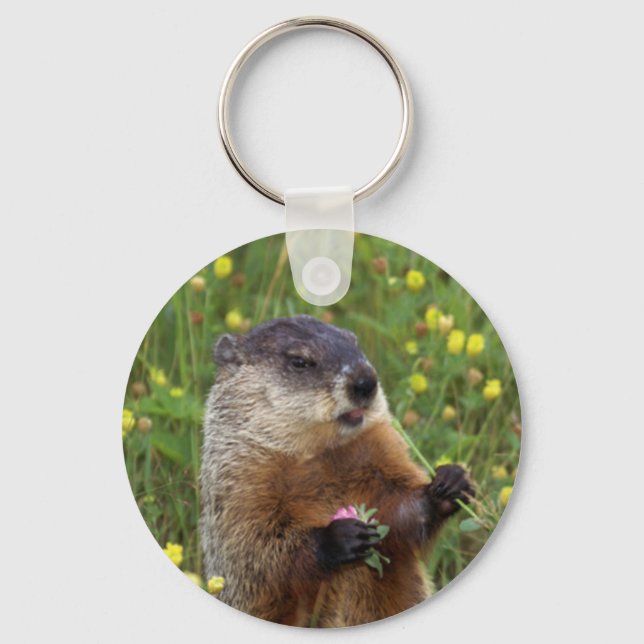 Groundhog Pose Keychain (Front)