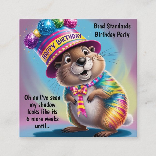 groundhog psychedelic colors sees shadow enclosure card (Front)