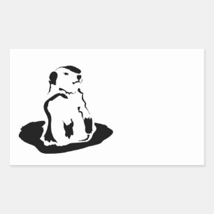 groundhog rectangular sticker