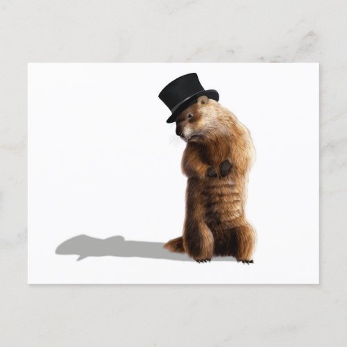 Groundhog Seeing Shadow Postcard