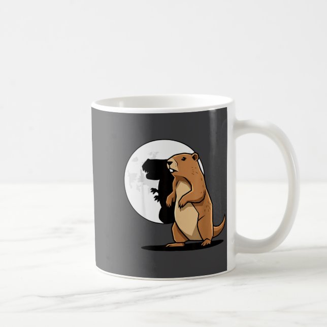 Groundhog Shadow Dinosaur Puppet Happy Groundhog D Coffee Mug (Right)