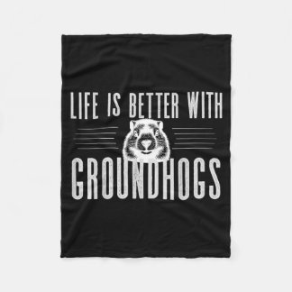 Groundhog Shirt Groundhog Lover Groundhogs _13 Fleece Blanket
