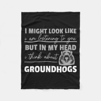 Groundhog Shirt Groundhog Lover Groundhogs _15 Fleece Blanket