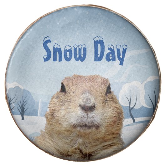 Groundhog Snow Day Chocolate Covered Oreo (Front)