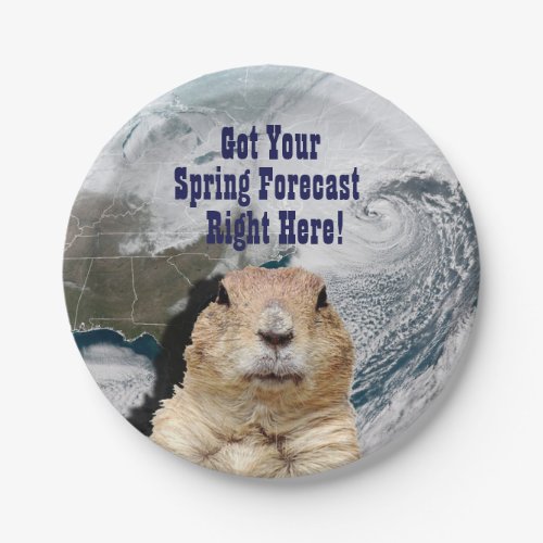 Groundhog Spring Forecast Paper Plates