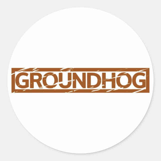 Groundhog Stamp Classic Round Sticker (Front)