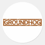 Groundhog Stamp Classic Round Sticker