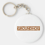Groundhog Stamp Keychain