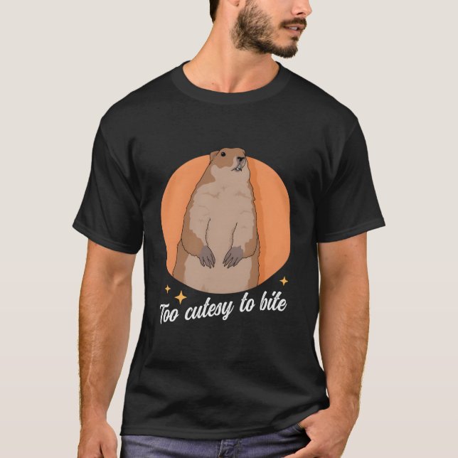 Groundhog Too Cutesy Wood-Shock Groundhogs T-Shirt (Front)