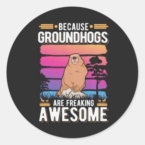 Groundhogs Are Freaking Awesome Classic Round Sticker