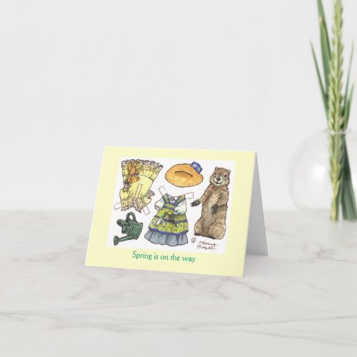 Groundhogs Day paper doll card