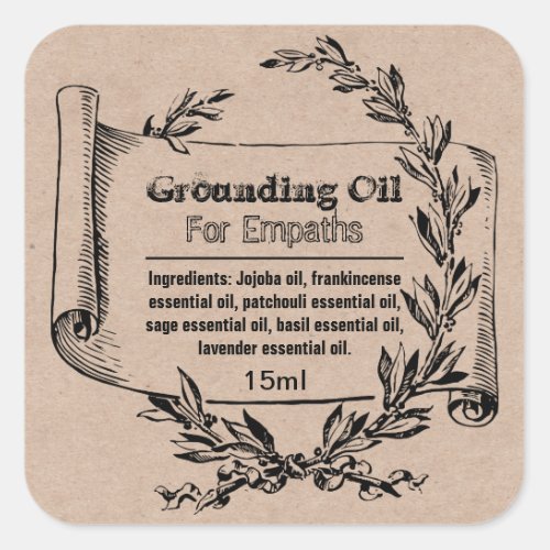 Grounding Essential Oil For Empaths Label