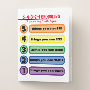 Grounding Technique for Anxiety/Stress 5 Senses Pocket Folder