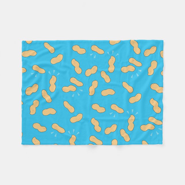 Groundnut Peanut Healthy Snack Pattern on Blue Fleece Blanket (Front (Horizontal))