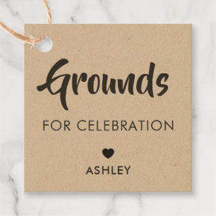 Grounds for Celebration Tags, Coffee Tag, Kraft Favor Tags