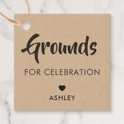 Grounds for Celebration Tags Coffee Tag Kraft Favor Tags