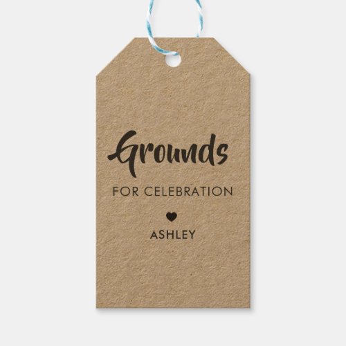 Grounds for Celebration Tags Coffee Tag Kraft Gift Tags