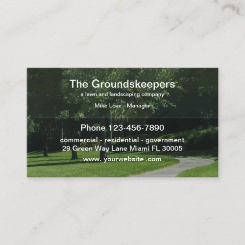 Groundskeepers Landscapging Business Card