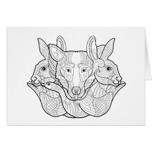 Group Animal Doodle Cards (Front Horizontal)