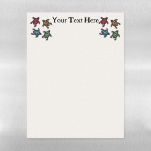 Group Black Turtles Colorful Shells Abstract Marks Magnetic Dry Erase Sheet