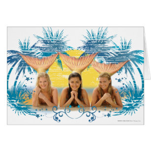 Group Blue Palm Tree Graphic Cards