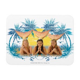 Group Blue Palm Tree Graphic Magnet