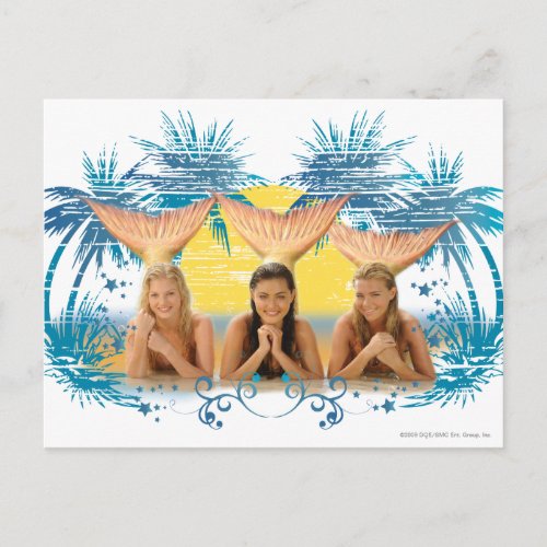 Group Blue Palm Tree Graphic Postcard