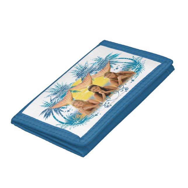Group Blue Palm Tree Graphic Trifold Wallet (Bottom)