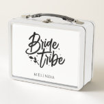 Group Bridesmaid Bachelorette Party Metal Lunch Box<br><div class="desc">This modern minimalist Bride Tribe gift bag with bold calligraphic design elements and bachelorette's name will be great for bachelorette weekend or wedding and bridal shower gifts or favors. Also perfect for wedding photos or to wear on a destination bachelorette party.</div>