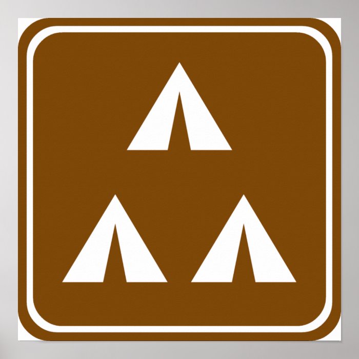 Group Camping Highway Sign Print