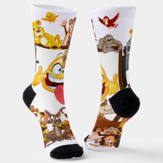 Group Cartoon Animals fun Socks