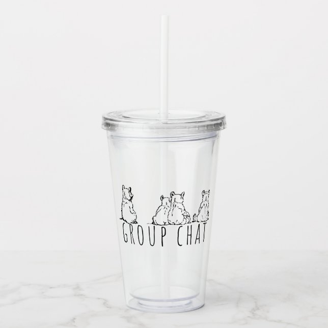 Group Chat Cute Bears Acrylic Tumbler (Front)