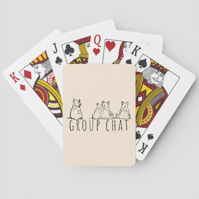 Group Chat Cute Bears Poker Cards (Back)