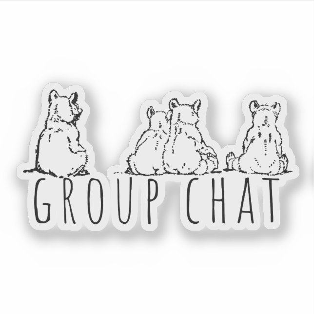 Group Chat Cute Bears Sticker (Front)