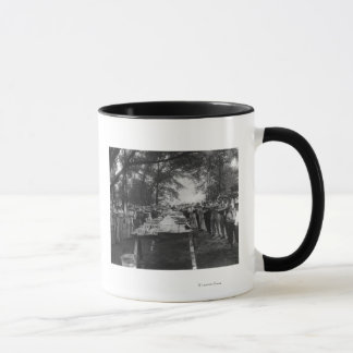 Group Eating Large Pieces of Watermelon Mug