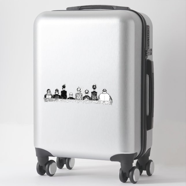 Group Gathering Decal - Vintage Engraving (Suitcase)