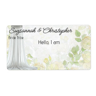 Group Gathering Floral Border Label Name Tag