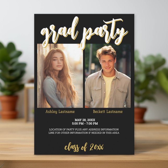 Group Graduation Celebration - Joint Grad Party Invitation (Group Graduation Party Invitation)