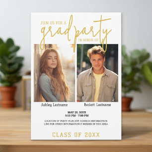 Group Graduation Celebration - Twin 2 Graduates Invitation